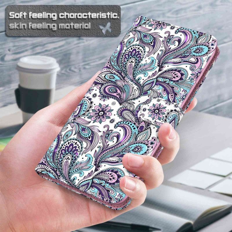 Κάλυμμα Samsung Galaxy S23 Plus 5G με κορδονι Strappy Paisley Pattern